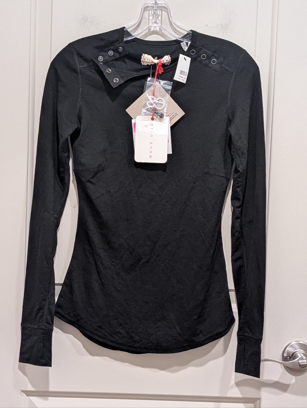 Erin Snow x The Woolmark Company Merino Wool Blend Base Layer Long-Sleeve Tee XS